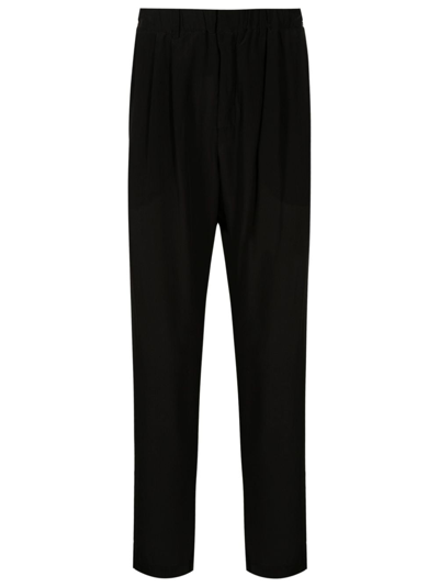 Shop Handred Pleated Silk Loose-fit Trousers In Black