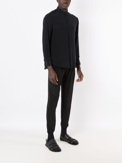 Handred Lockere Bundfaltenhose Aus Seide In Black