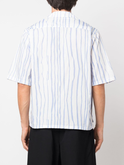 Shop Charles Jeffrey Loverboy Vertical Stripped Organic-cotton Shirt In White