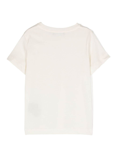 Shop Balmain Rhinestone-embellished Logo T-shirt In Weiss