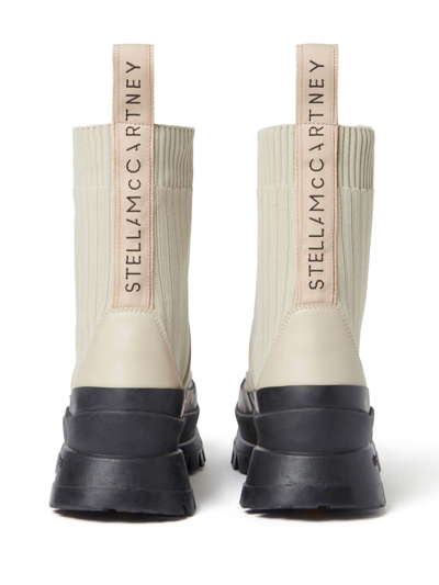 Shop Stella Mccartney Trace Lace-up Biker Boots In Nude