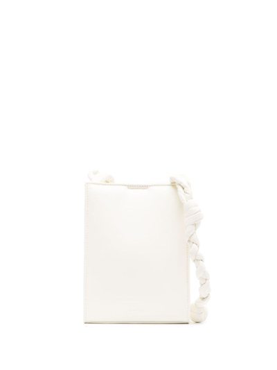 Shop Jil Sander Small Tangle Leather Shoulder Bag In White