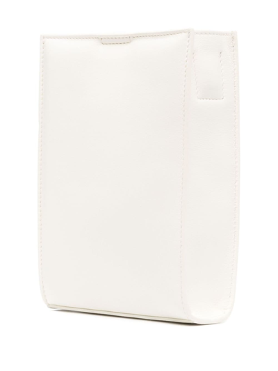 Shop Jil Sander Small Tangle Leather Shoulder Bag In White