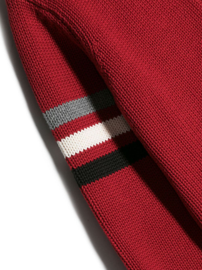Il Gufo Intarsia-knit Cardigan In Rot