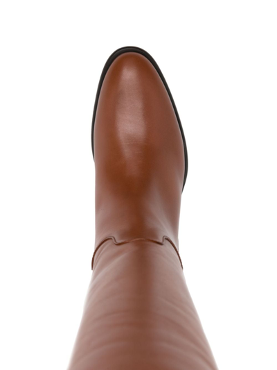 Etro Brown Riding Boots With Logo In Braun