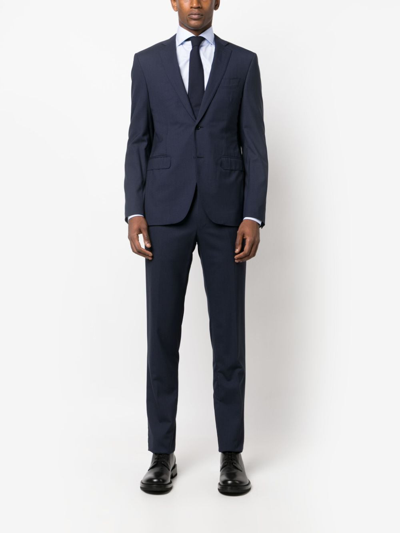 Finamore 1925 Napoli Long-sleeve Cotton Shirt In Blau