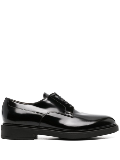 Shop Gianvito Rossi Polished-finish Oxford Shoes In Black