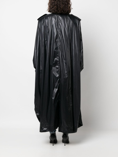 Shop Saint Laurent Shoulder-pad Oversized Trench Coat In Schwarz