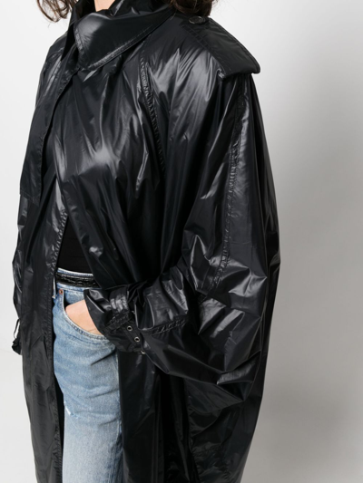 Shop Saint Laurent Shoulder-pad Oversized Trench Coat In Schwarz