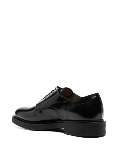 Shop Gianvito Rossi Polished-finish Oxford Shoes In Black