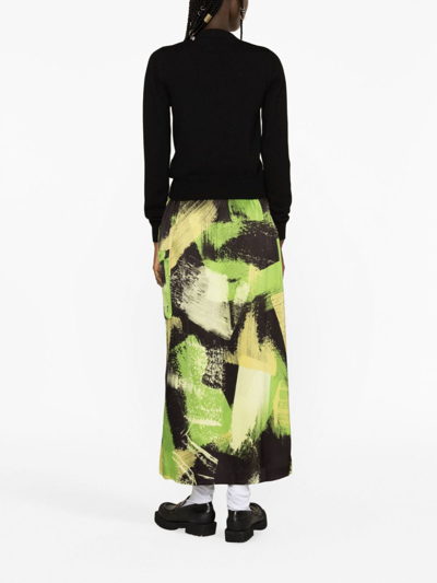 Palm Angels Sunsets-embroidered Merino-blend Jumper In Black