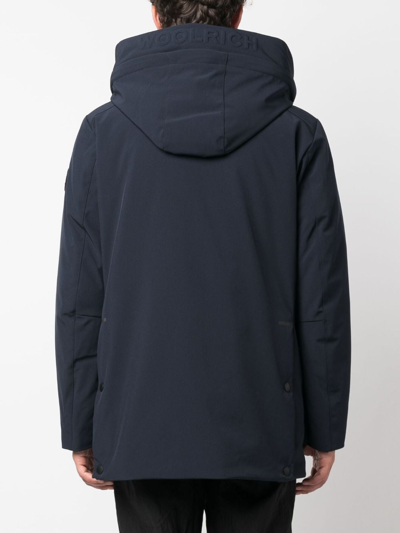 Woolrich Soft Shell Blue Parka In Blue