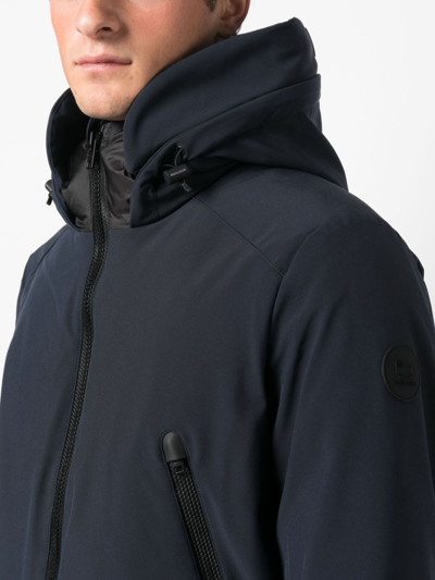 Woolrich Soft Shell Blue Parka In Blue