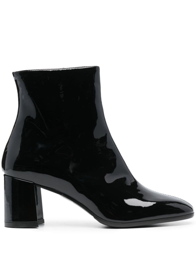 Shop Carel Paris Patent-leather Ankle Boots In Black