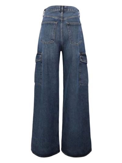 Shop Agolde Wide-leg Denim Jeans In Blue