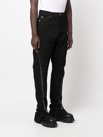 Shop Rick Owens Bolan Banana Exposed-zip Jeans In Black