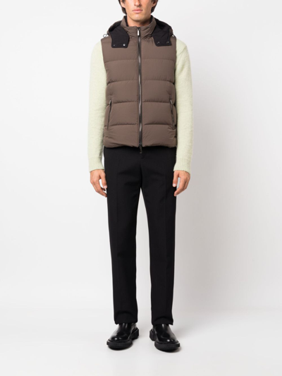 Moorer Hooded Quilted Down Jackets With Side Zip Pockets In Grün