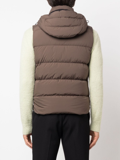 Shop Moorer High-neck Padded Gilet In Grün