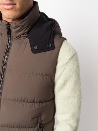 Shop Moorer High-neck Padded Gilet In Grün