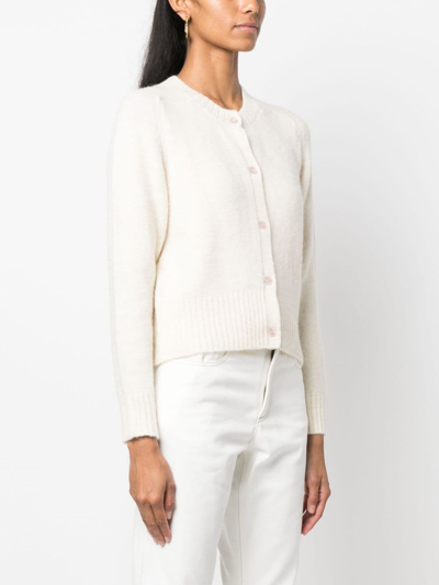 Soeur Knitted Crew-neck Cardigan In Nude