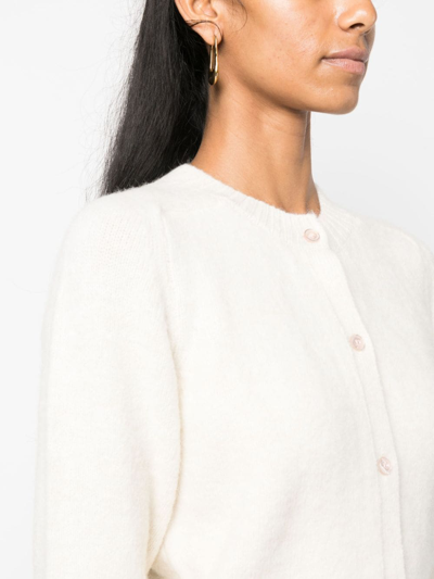 Soeur Knitted Crew-neck Cardigan In Nude