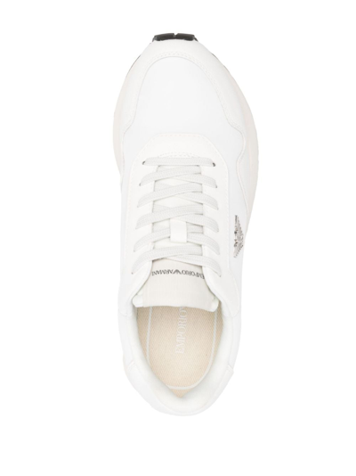Shop Emporio Armani Sustainability Values Low-top Sneakers In Weiss