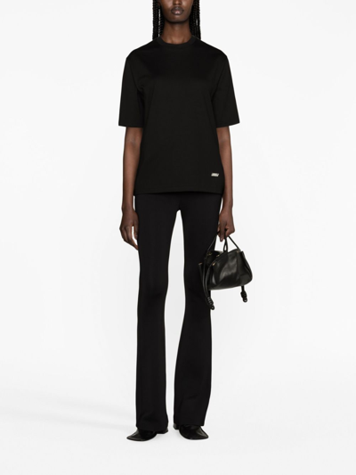 Jil Sander Logo-embellished Cotton T-shirt In Black