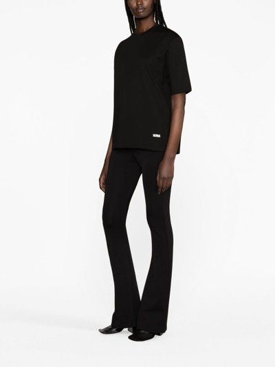 Shop Jil Sander Logo-embellished Cotton T-shirt In Black