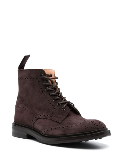 Shop Tricker's Lace-up Suede Ankle Boots In Brown