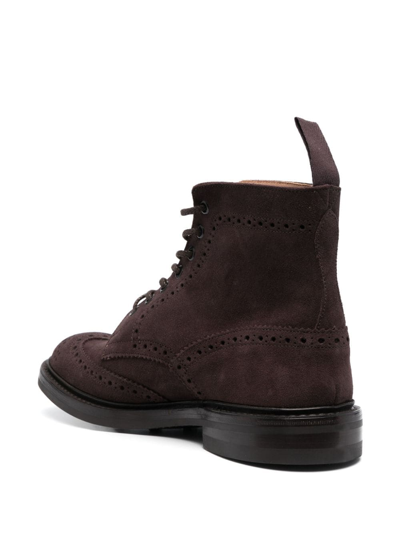 Shop Tricker's Lace-up Suede Ankle Boots In Brown