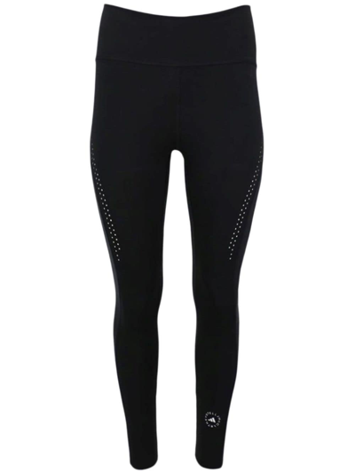 Shop Adidas By Stella Mccartney Logo-print High-waisted Leggings In Black
