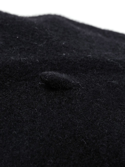 Shop Marine Serre Crescent-moon Wool Beret In Black