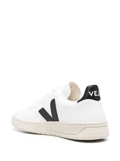 Shop Veja V-10 Faux-leather Sneakers In Weiss