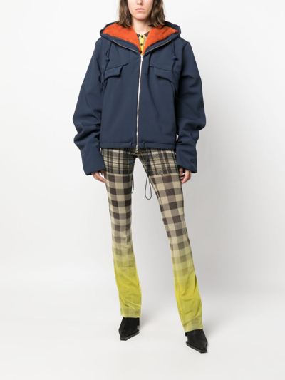 Shop Ottolinger Faux-fur Lining Hooded Jacket In Blau