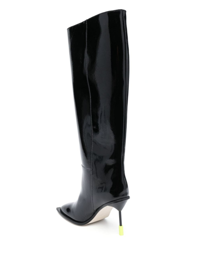 Msgm 110mm Patent Leather Boots In Schwarz