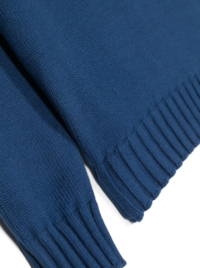 Stone Island Compass-logo Cotton-blend Jumper In Blue