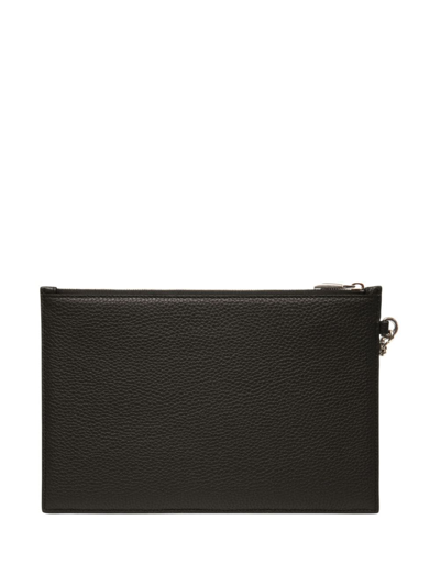 Bally Ribbon Zipped Leather Envelope Wallet In Black