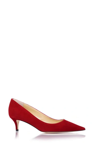 Shop Marion Parke Classic Pointed Toe Kitten Heel Pump In Classic Red