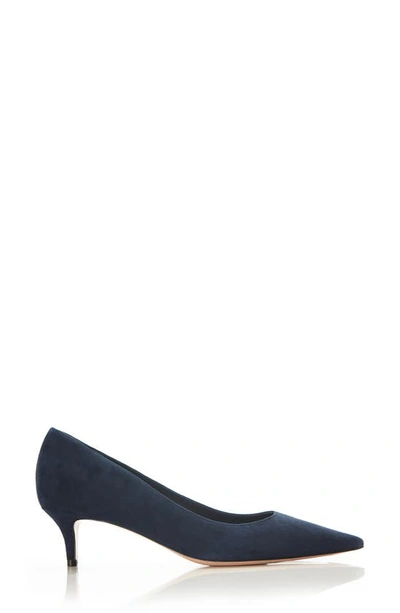 Shop Marion Parke Classic Pointed Toe Kitten Heel Pump In Navy