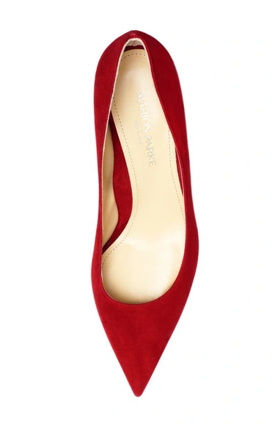 Shop Marion Parke Classic Pointed Toe Kitten Heel Pump In Classic Red