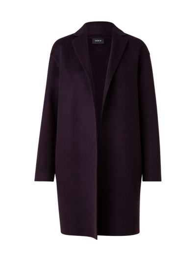 Shop Akris Women's Cashmere Two-tone Coat In Blackberry