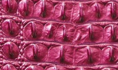Shop Brahmin Duxbury Croc Embossed Leather Satchel In Pomegranate