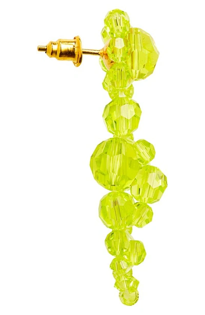 Shop Simone Rocha Mini Beaded Cluster Drop Earrings In Acid Green