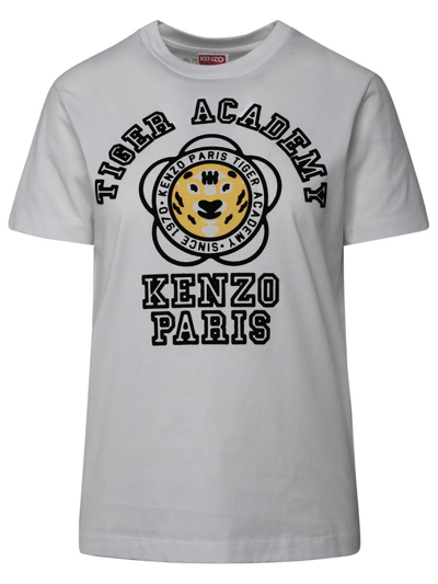 Shop Kenzo Logo Flocked Crewneck T In White