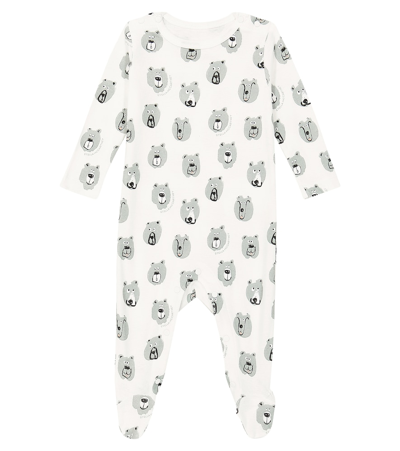 Stella Mccartney White Set For Baby Boy With Printed Bear In Multicoloured