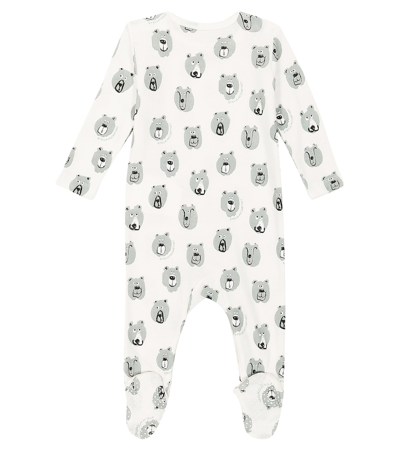Stella Mccartney White Set For Baby Boy With Printed Bear In Multicoloured