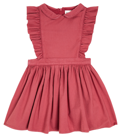Shop Morley Thelma Ruffled Cotton Dress In Red