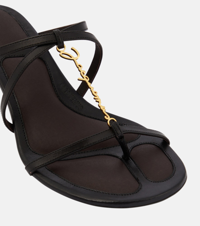 Shop Jacquemus Les Sandales Basses Pralu Leather Sandals In Black