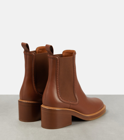 Shop Chloé Mallo Leather Ankle Boots In Brown