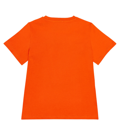 Shop Stella Mccartney Logo Cotton Jersey T-shirt In Orange